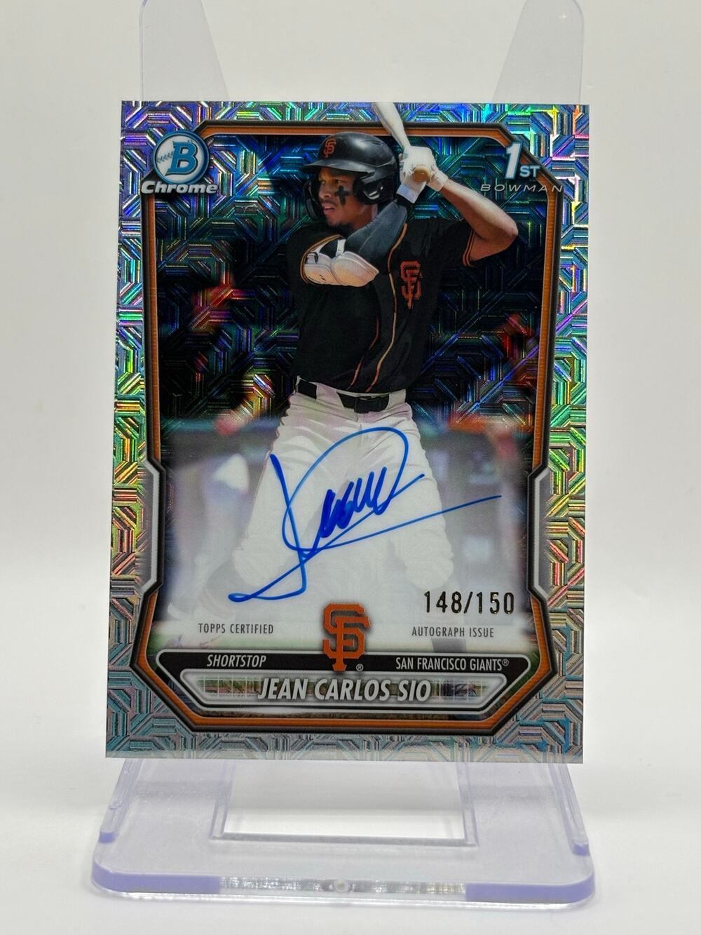 2026 Bowman Jean Carlos Sio 1st Chrome HTA Choice Auto 148/150 SP Giants